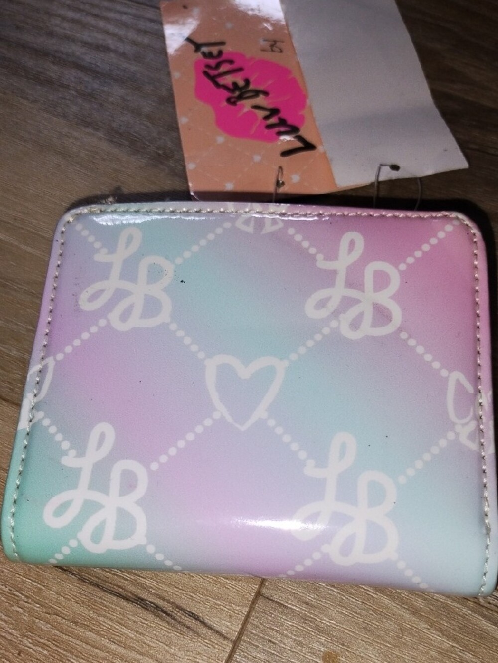 Betsey Johnson Pastel Gradient Mini Wallet in Mint Pink Lavender - Picture 3 of 5